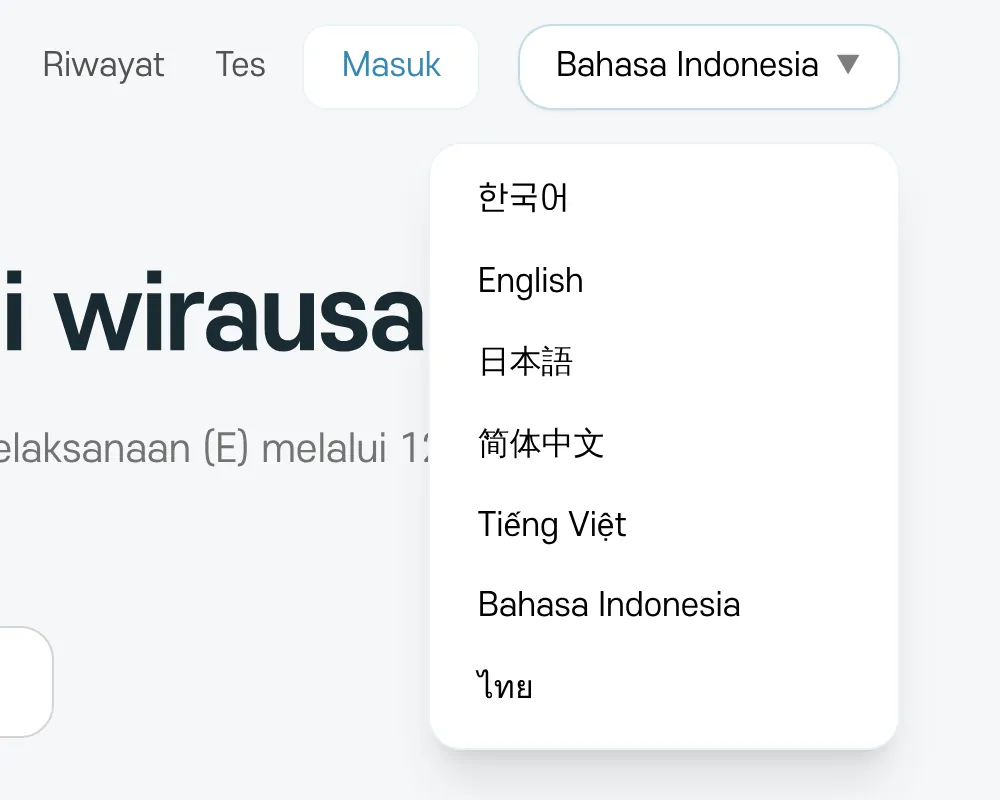 Menu bahasa